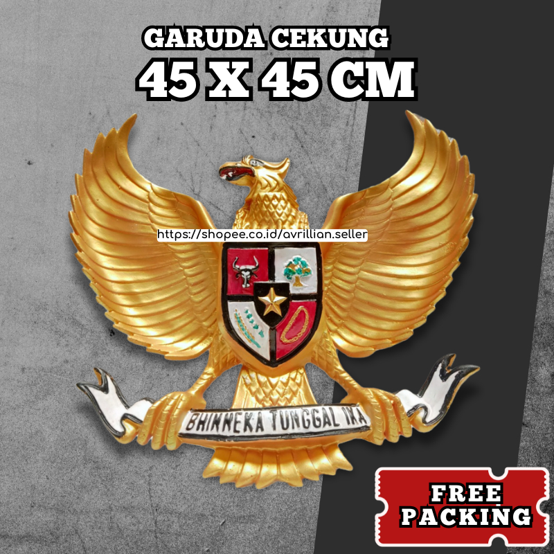 Pajangan Dinding Garuda Pancasila 3 Dimensi Patung Garuda Fiber Lambang Negara Logo Burung Garuda Go