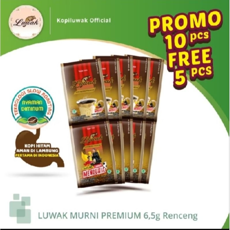 

PROMO KOPI HITAM LUWAK MINI TANPA GULA 1 RENCENG ISI 15