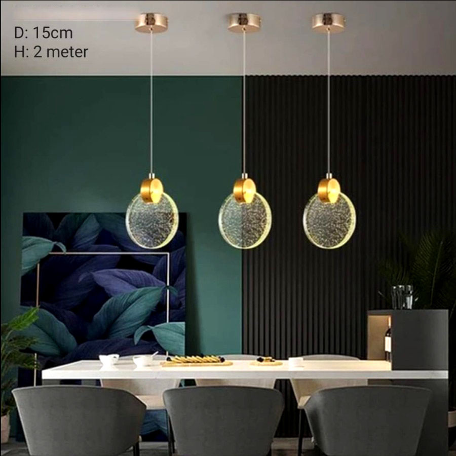 Lampu Hias susun Gantung Nakas Led 3 warna cahaya Putih Kuning Warm white modern minimalis elegan li