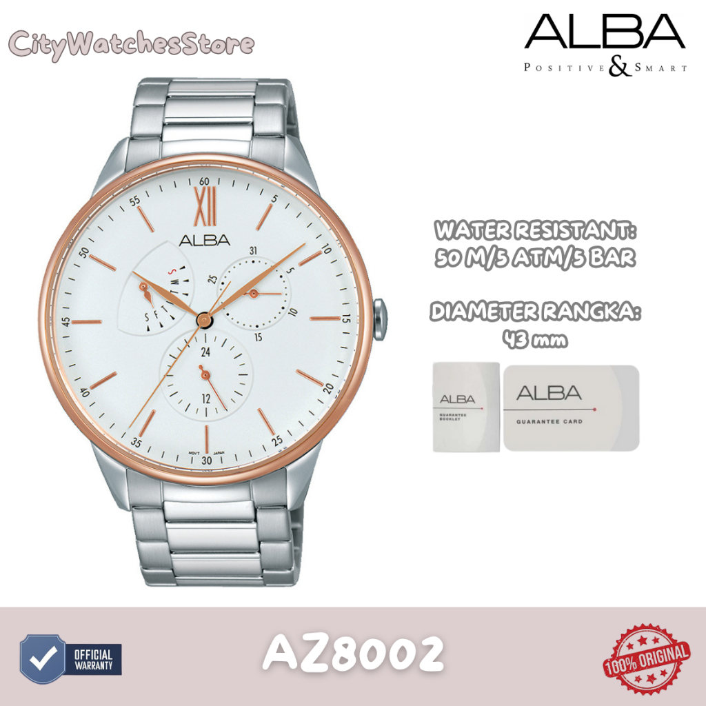 10.10 SALE | Jam Tangan Pria Analog Original Alba Tali Rantai Stainless Steel Anti Air Anti Karat Or