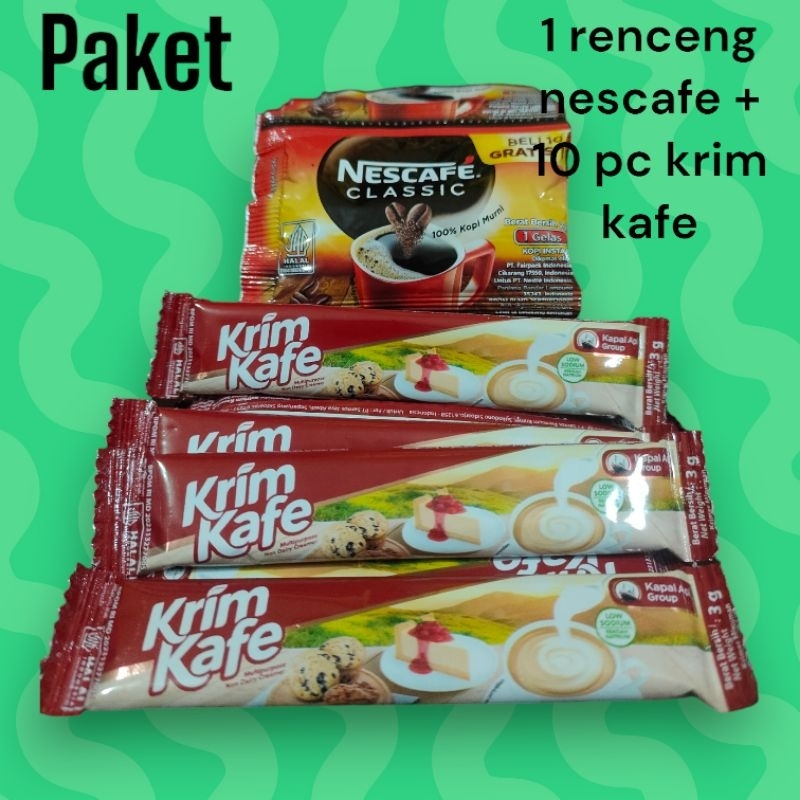 

paket NESCAFE 10 pis + KRIM CAFE 10pis