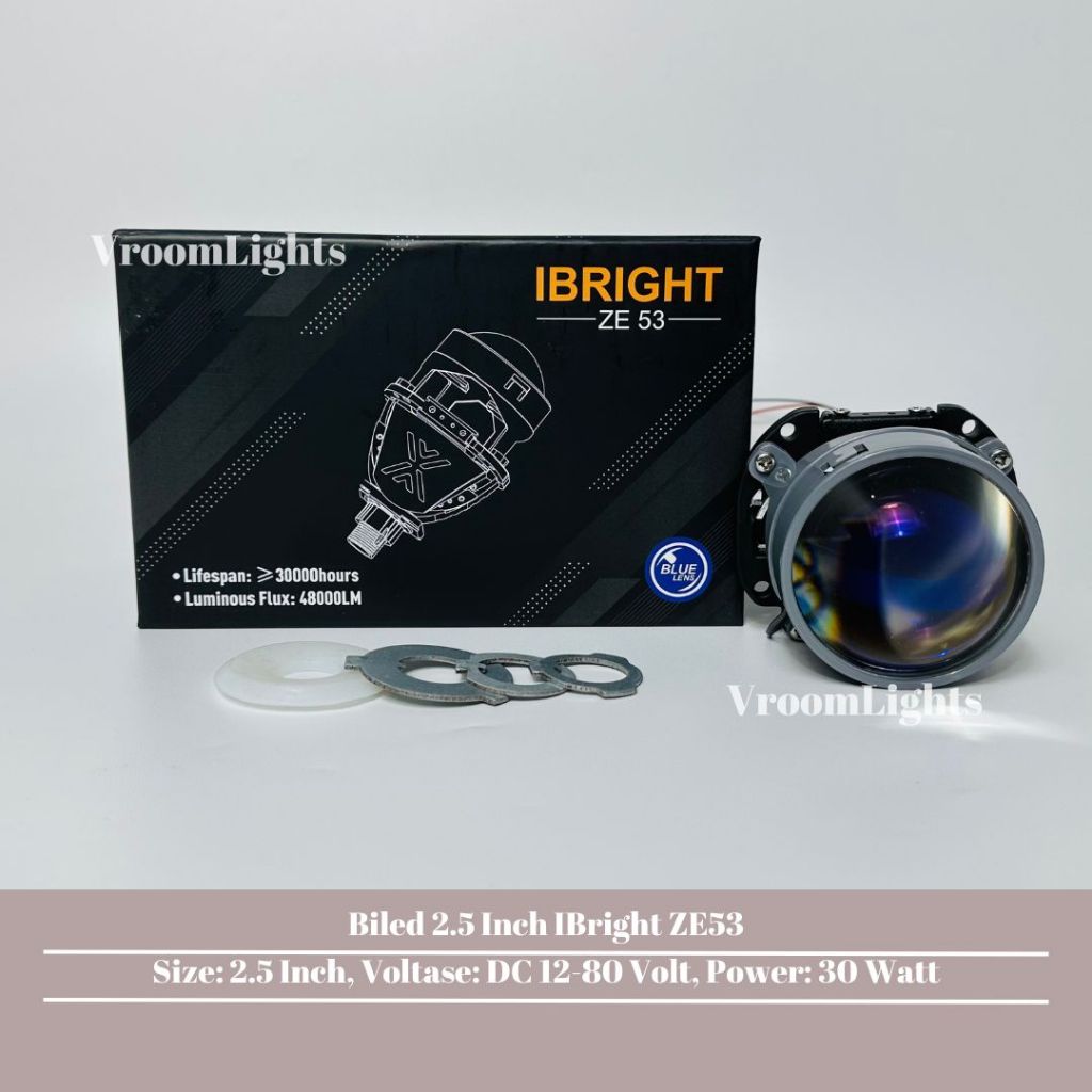 IBRIGHT Tipe ZE53 Biled 2.5 Inch Blue Lens All Weather Flat Cut
