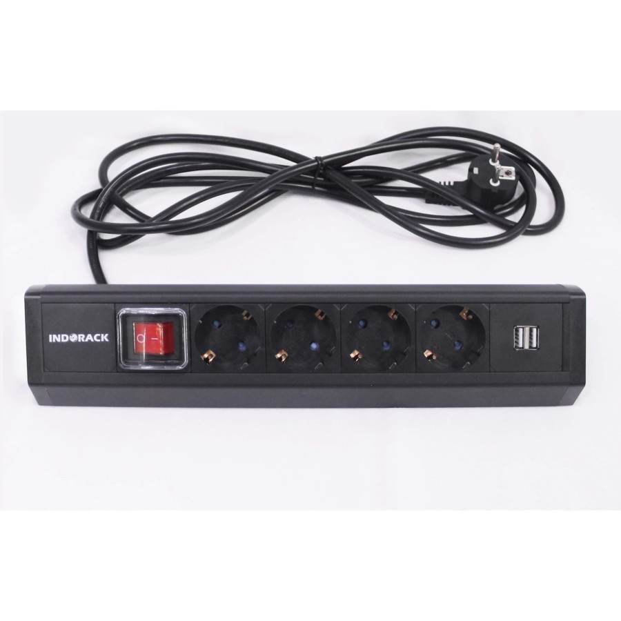 PDU4G2 - Desktop PDU 4 Outlet Germany Socket with 2Port USB - Indorack - PDU4G2