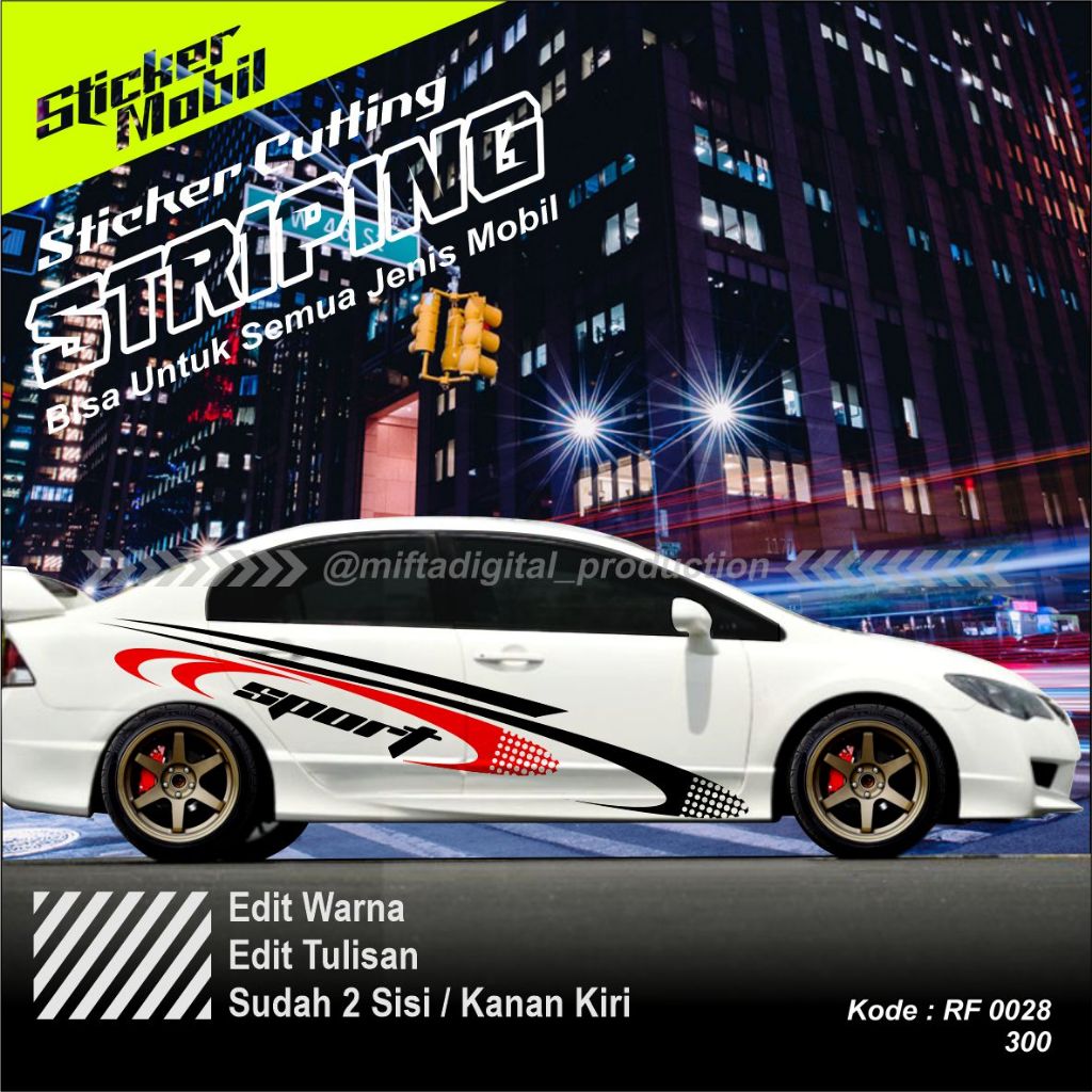 STIKER MOBIL SEDAN VIOS COROLLA MERSEY DLL STIKER CUSTOM STICKER CUTTING MOBIL