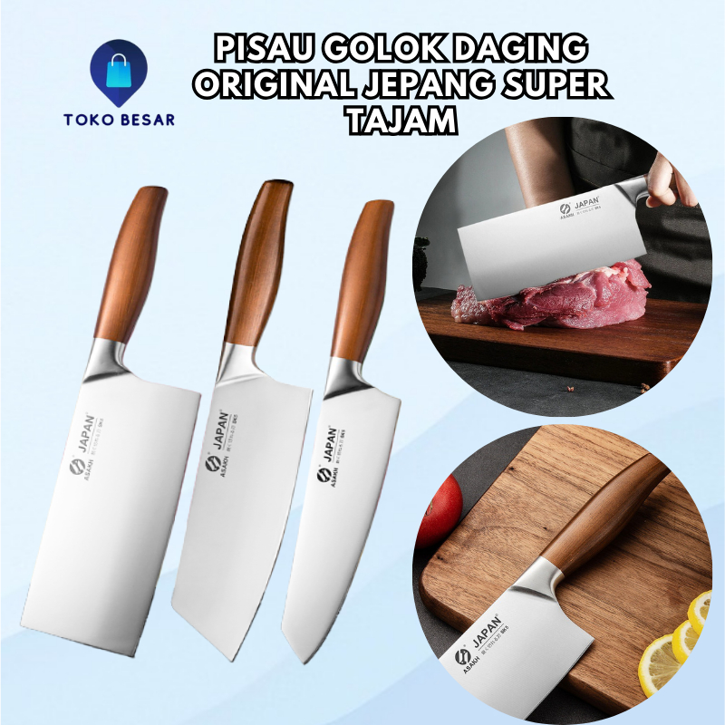 Pisau Golok Daging Super Tajam Original jepang Pencacah Tulang Daging Stainless Pisau Dapur
