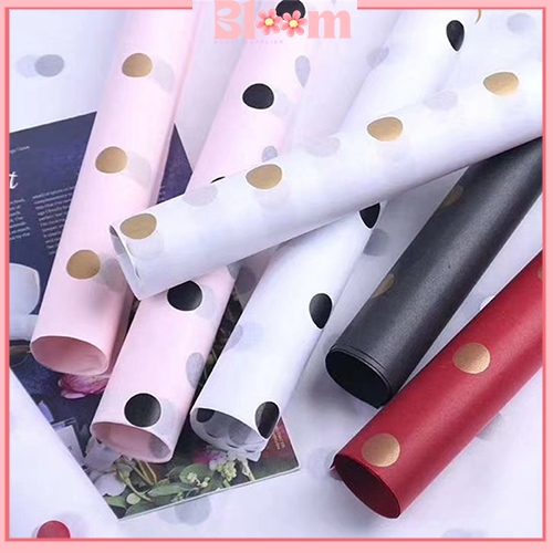 

Kertas Buket Premium Korean Polkadot Craft Paper cellophane flower wrap Kb04