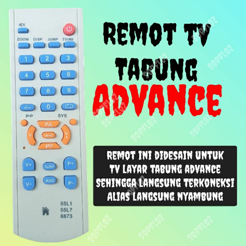 remote tv tabung advance remot langsung pakai