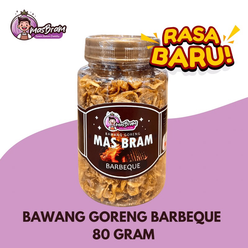 

Mas Bram Bawang Goreng Premium Asli Tanpa Campuran Rasa Barbeque 80 gram