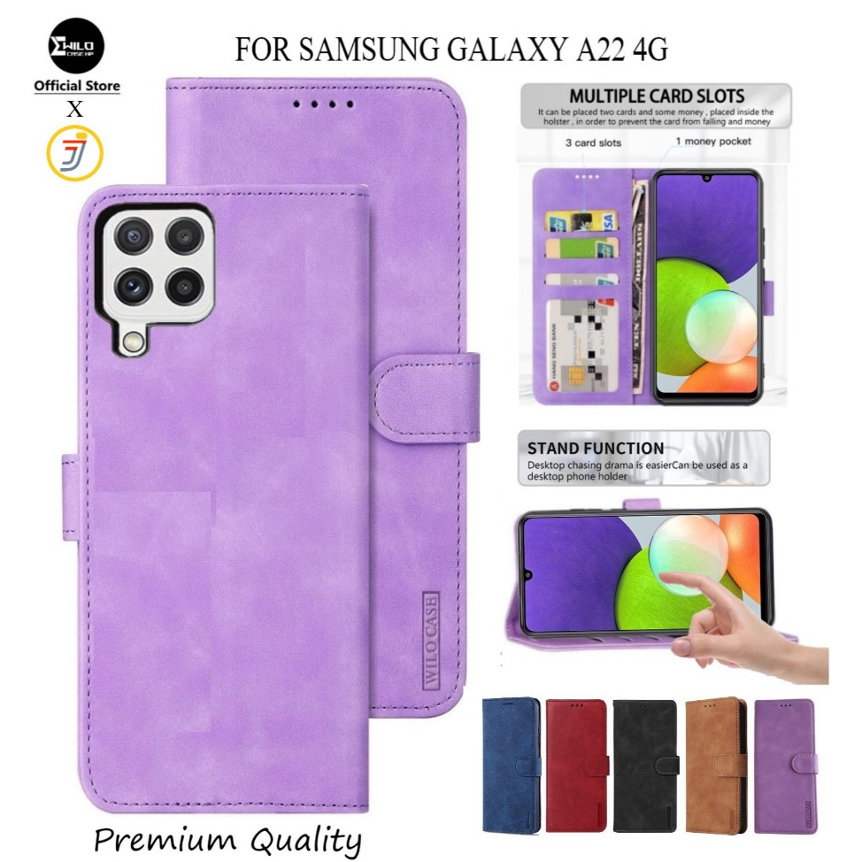 Casing Hp Untuk SAMSUNG A22 4G(6,4 Inch) - Wallet Case Kulit -Casing Flip Case Wallet Leather Flip