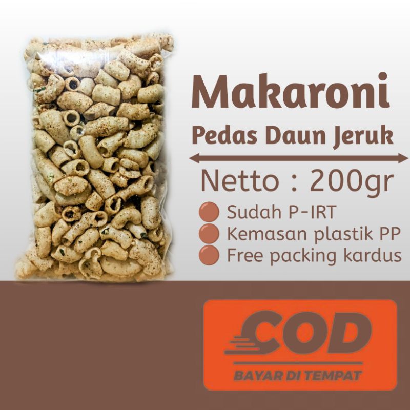 

Makaroni Pedas Daun Jeruk Kemasan Ekonomis 200gr
