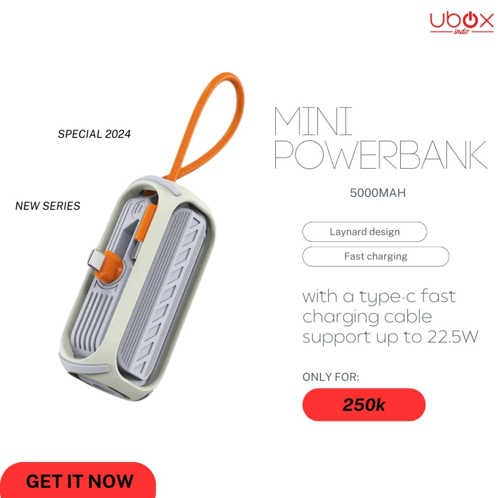 Powerbank mini ubox 5000MAH compact design