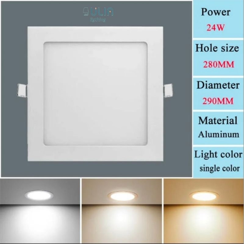 Premium Lampu Downlight Led panel 24w 24watt 24 Watt 30 cm bulat kotak square tipis Hias Inbow
