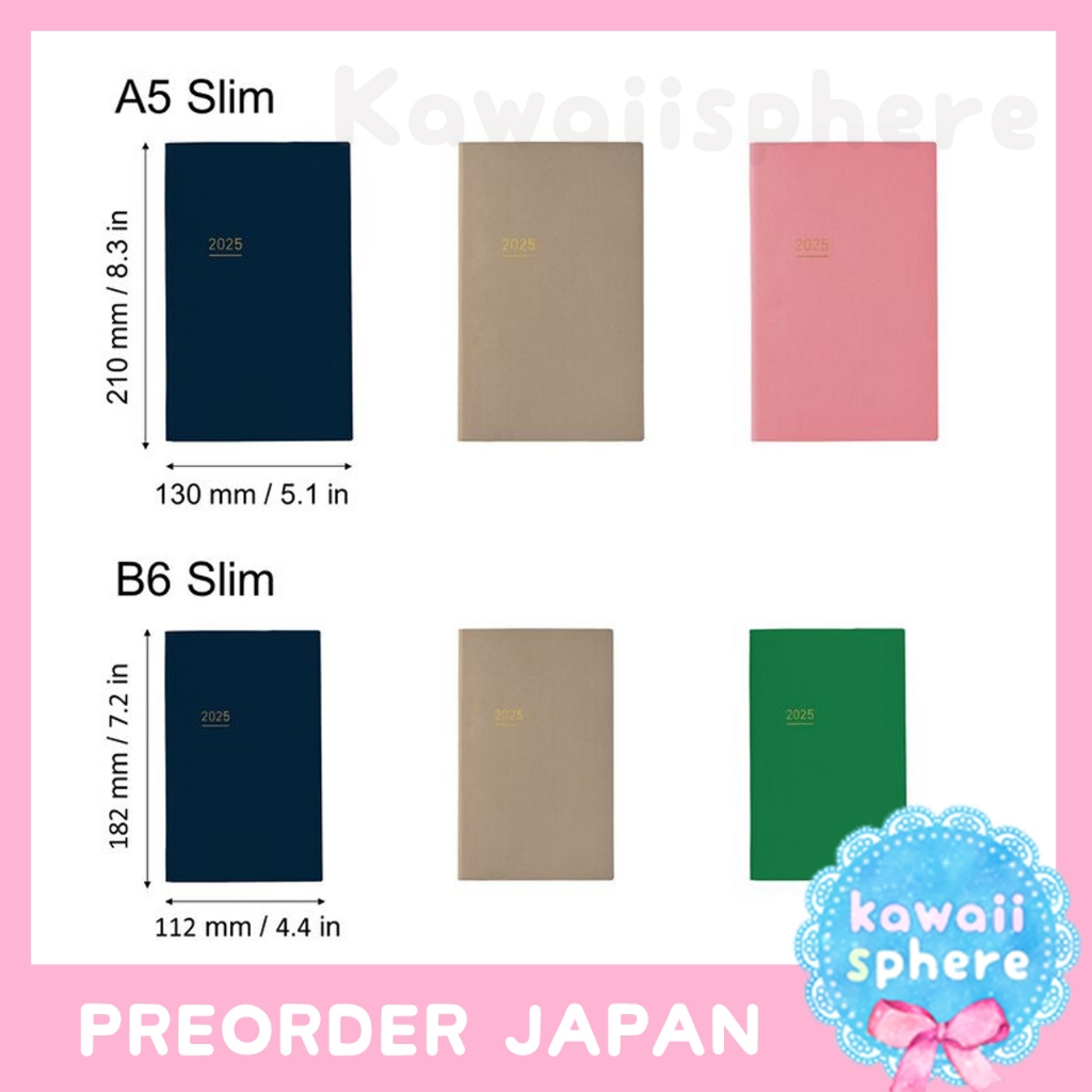 

Jibun Lite 2025 Diary | Kokuyo Jibun Techo Lite A5 / B6 Slim | Monthly & Weekly Vertical | Preorder Jepang