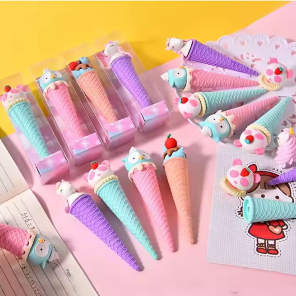

Eraser Set / Penghapus Bentuk Ice Cream Cone QH-8418