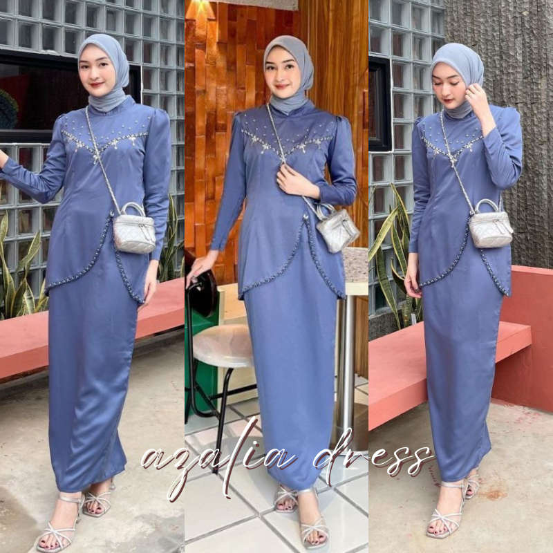 (ADA JUMBO) Oneset Felicia Kurung Melayu Pesta Setelan Wanita Baju Kondangan Malaysia Terlaris
