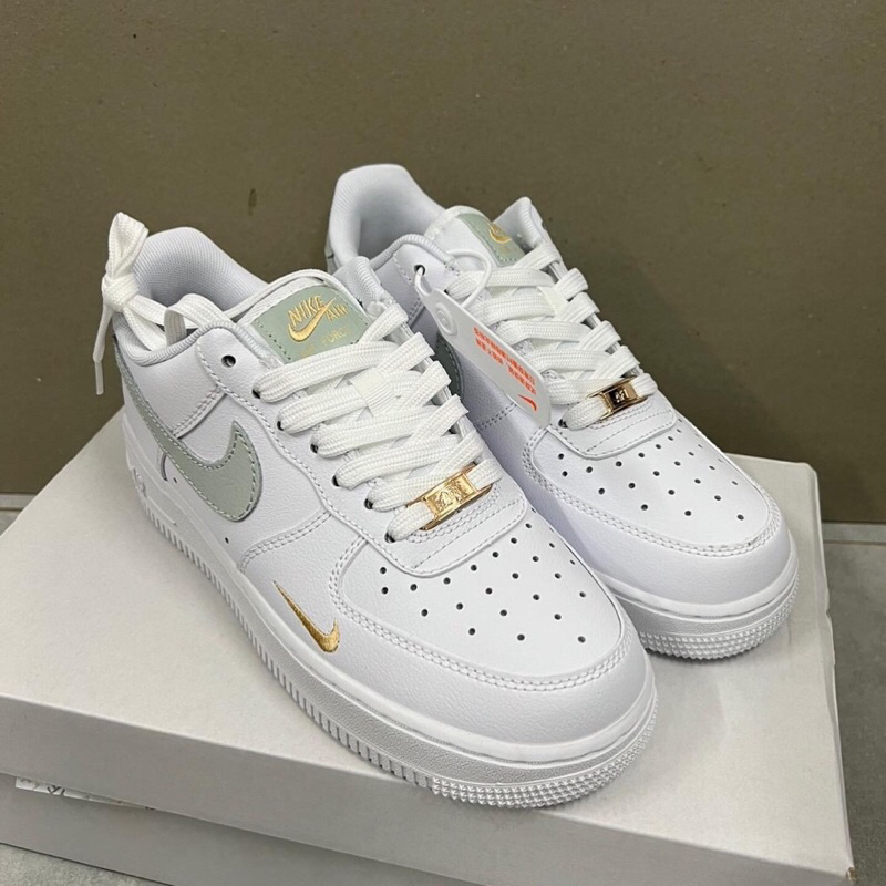 Nike Air Force 1 White Grey Gold