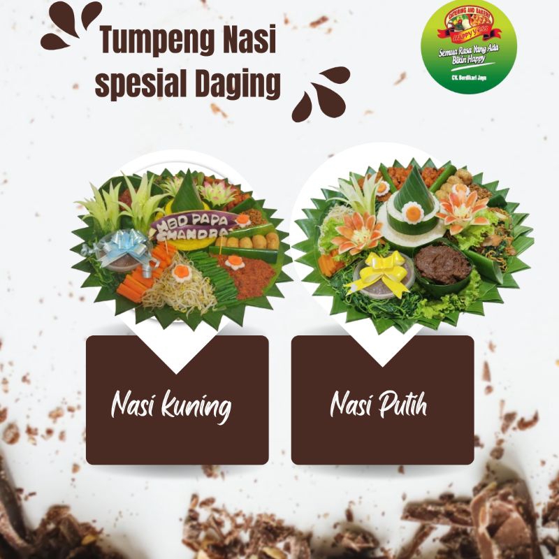 Nasi Tumpeng menu Daging/Nasi Kuning Daging/Nasi Tumpeng Tampah