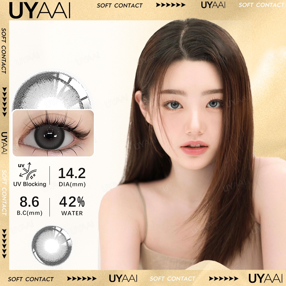 UYAAI softlens 14.2MM Minus 0.00 s Normal Mata Korea seri Kawako Sepasang LENSA KONTAK  6Bulan