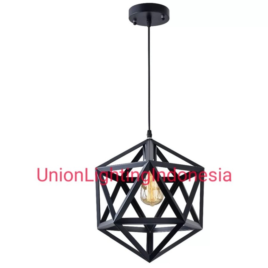 SL131 LAMPU GANTUNG RETRO PRISMA KAFE CAFE DEKORASI KUBUS PENDANT LAMP