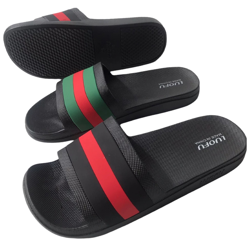 Luofu Sandal Jelly Karet PVC Hitam Pria Original