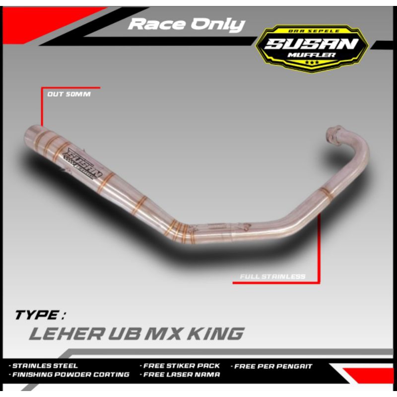 Header Leheran Knalpot Model Mafia Mx king UB Original Susan Muffler