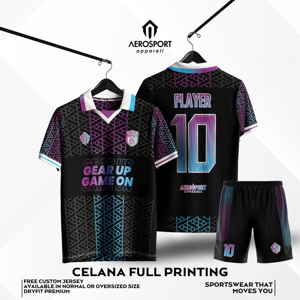 Berkerah VANGUARD Jersey Futsal Bola Setelan Aerosport Full Printing Dryfit Premium Bisa Satuan