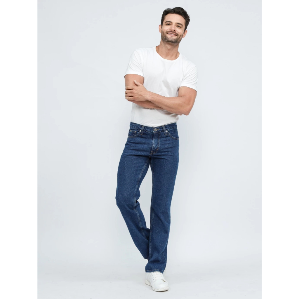 Celana Jeans Standar Pria Reguler Fit Pria Tide Blue Standar