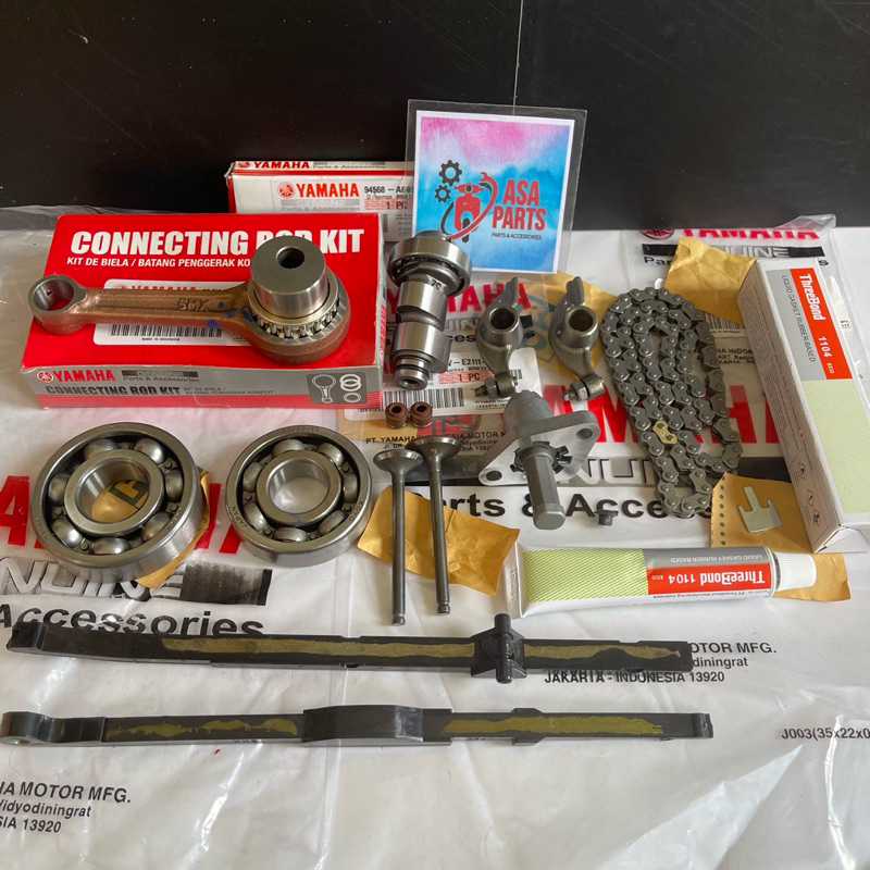 paket stang seher Mio  10 barang komplit+nokenas+platuk set+klep set+sil klep rante keteng + tonjoka