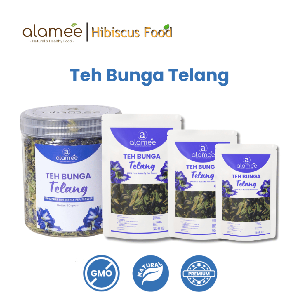 

ALAMEE Teh Bunga Telang Kering Butterfly Pea Tea Teh Herbal Organik Alami Dutchi Farm