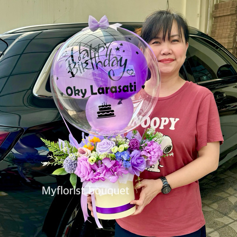 [Terima Dadakan] Buket Balon Besar Premium | Bloom Box Bunga Balon | Balon Box | buket wisuda gradua