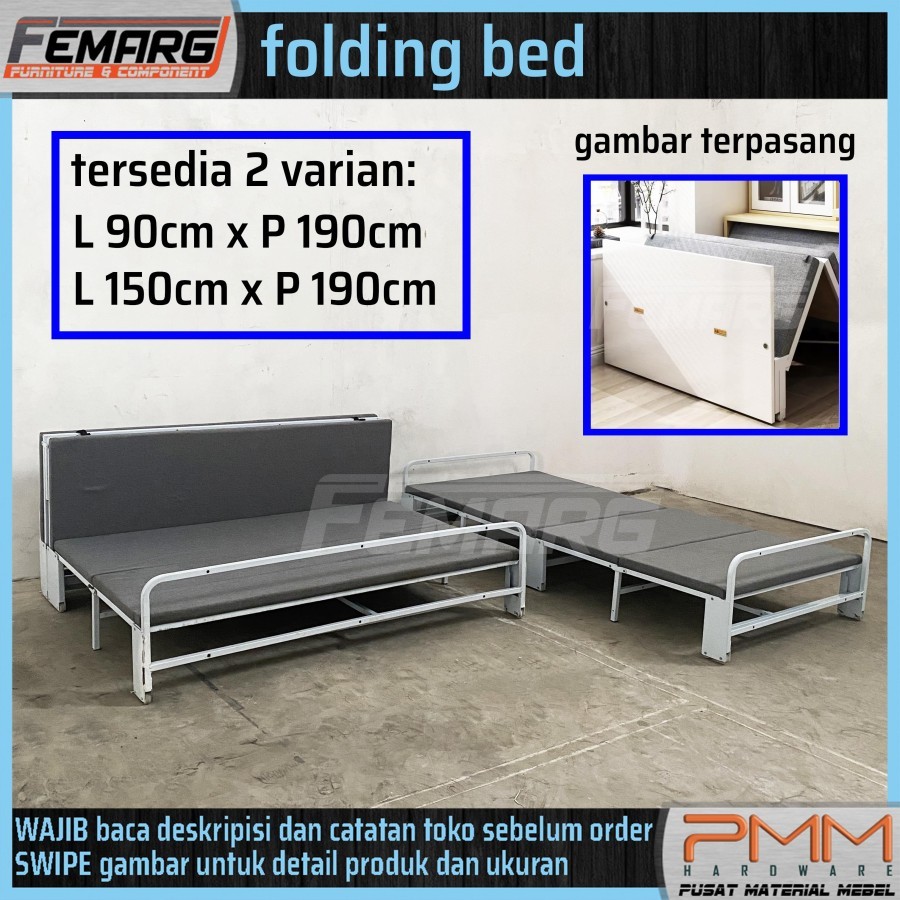 folding bed FEMARG | kasur ranjang lipat single double minimalis kantor tempat tidur