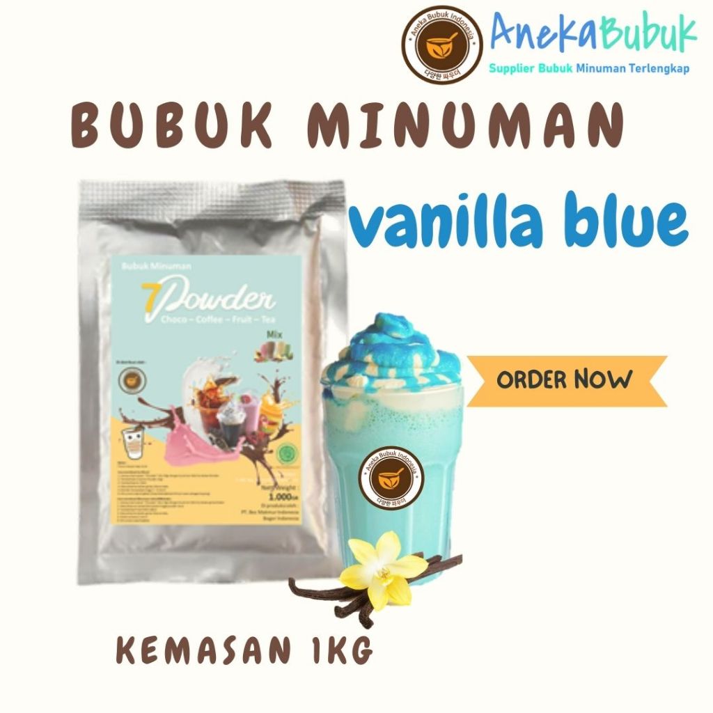 

BUBUK MINUMAN VANILLA BLUE 1KG - SERBUK POWDER MINUMAN RASA VANILA BLUE - BUBUK VANILA