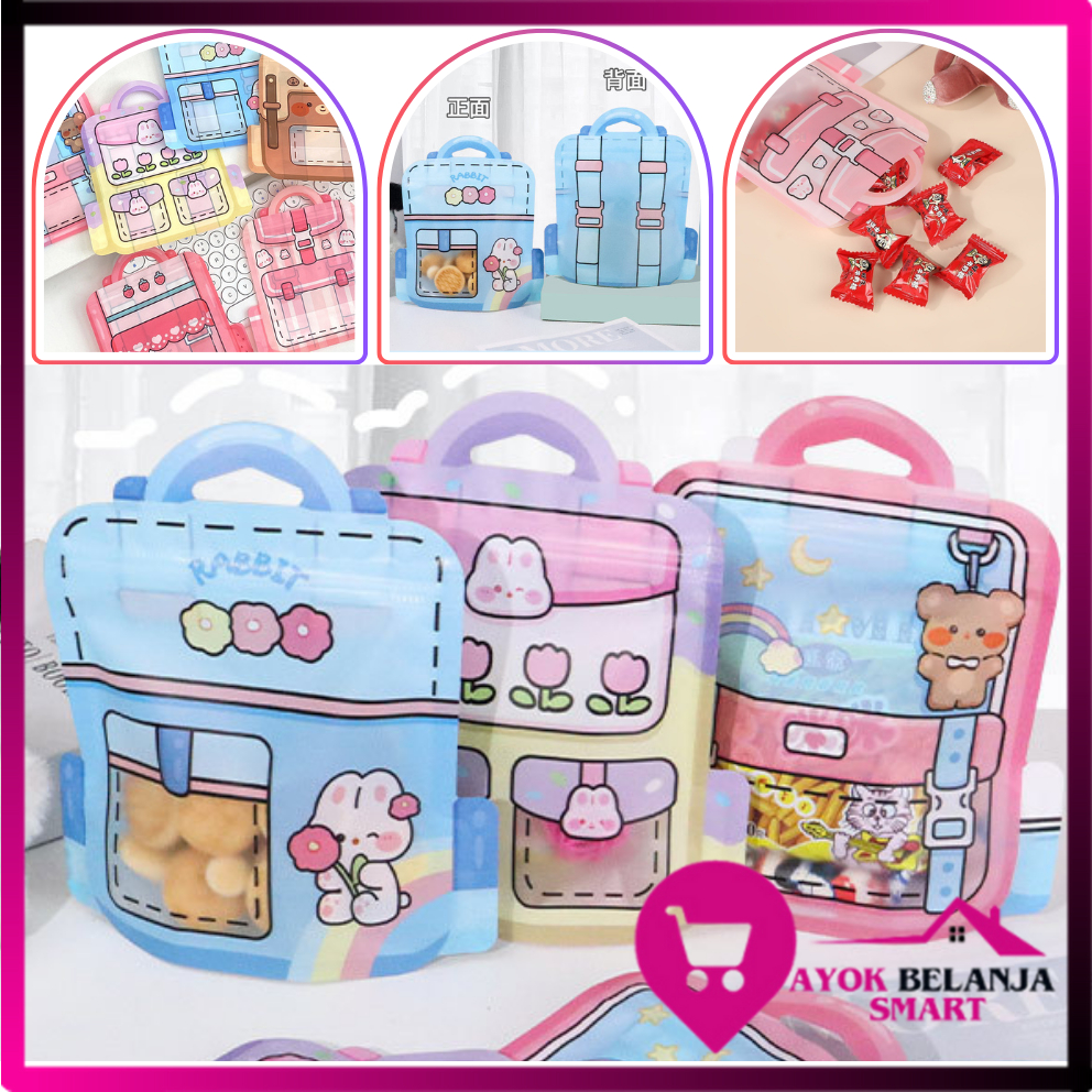 

ABS Goodie Bag Plastik Standing Pouch 2D Ulang Tahun Anak Motif Kartun Plastik Bingkisan Makanan Tas Hampers Snack Ulang Tahun Anak Bungkusan Plastik Cookies Lucu Pesta Perayaan Kantong Plastik Ziplock Tas Sekolah