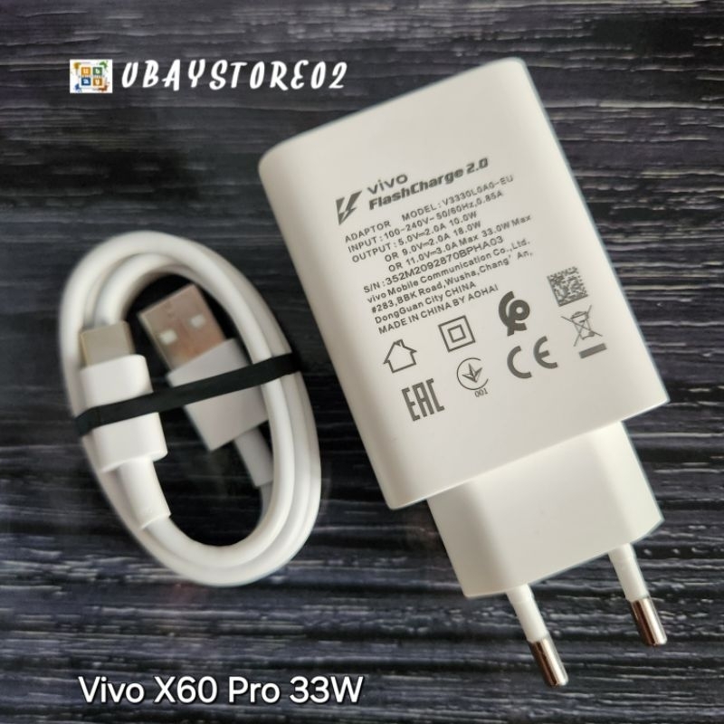 Charger Vivo 33 Watt Flash Charge Cabutan X60Pro Original 100%