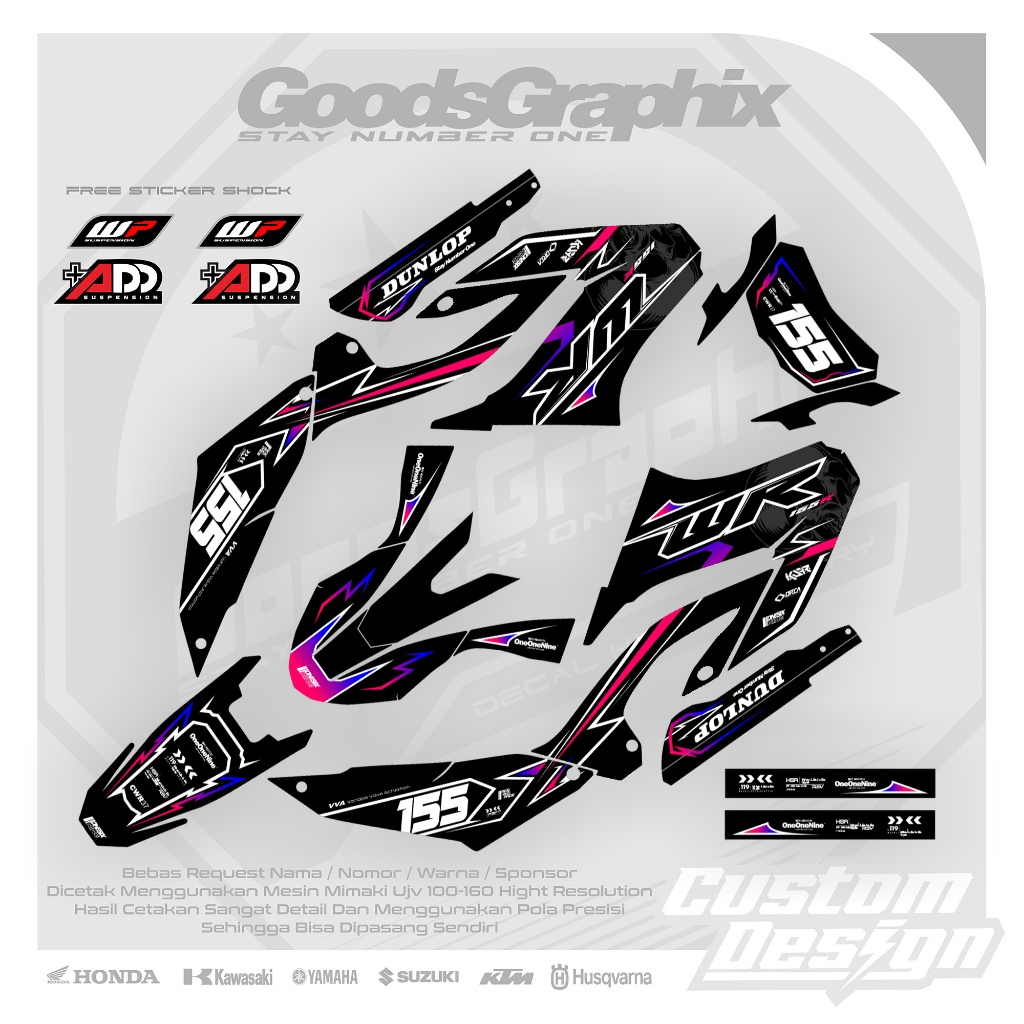 Decal Yamaha Wr 155 Full Body - Decal Premium Yamaha Wr 155