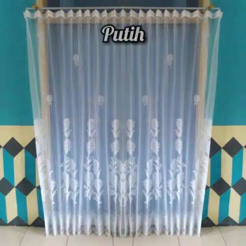 Gorden putih transparan vitrase gorden polos lapisan gorden jendela Daleman gorden rumah tirai gorde