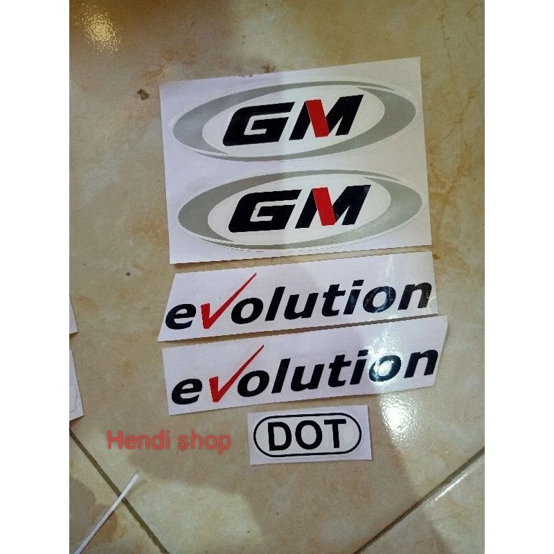 stiker cutting logo helm gm Evo set mode cutter