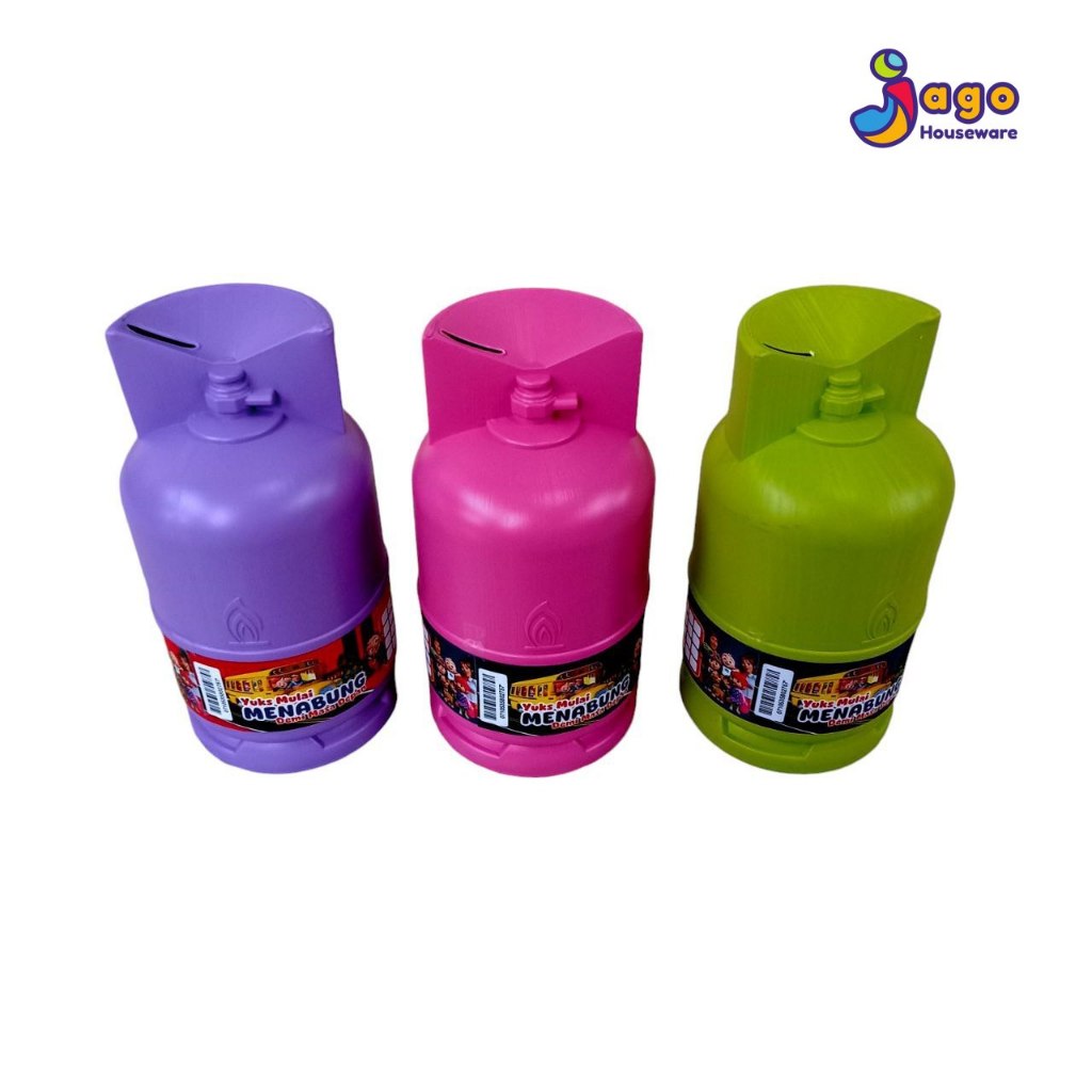 1 PC Celengan Target Tabung Gas LPG SuryaPlast, Souvenir Celengan Plastik KECIL Bentuk Tabung Elpiji