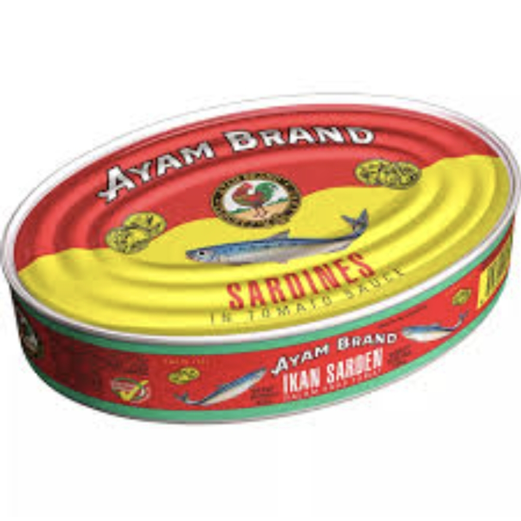 

Ayam Brand Sardines in Tomate Sauce | Ikan Sarden Kaleng Oval Cap Ayam 425g