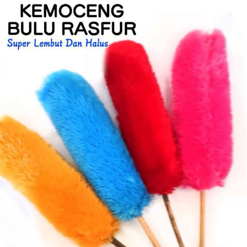 kemoceng bulu rasfur anti gores - kemoceng bulu warna random