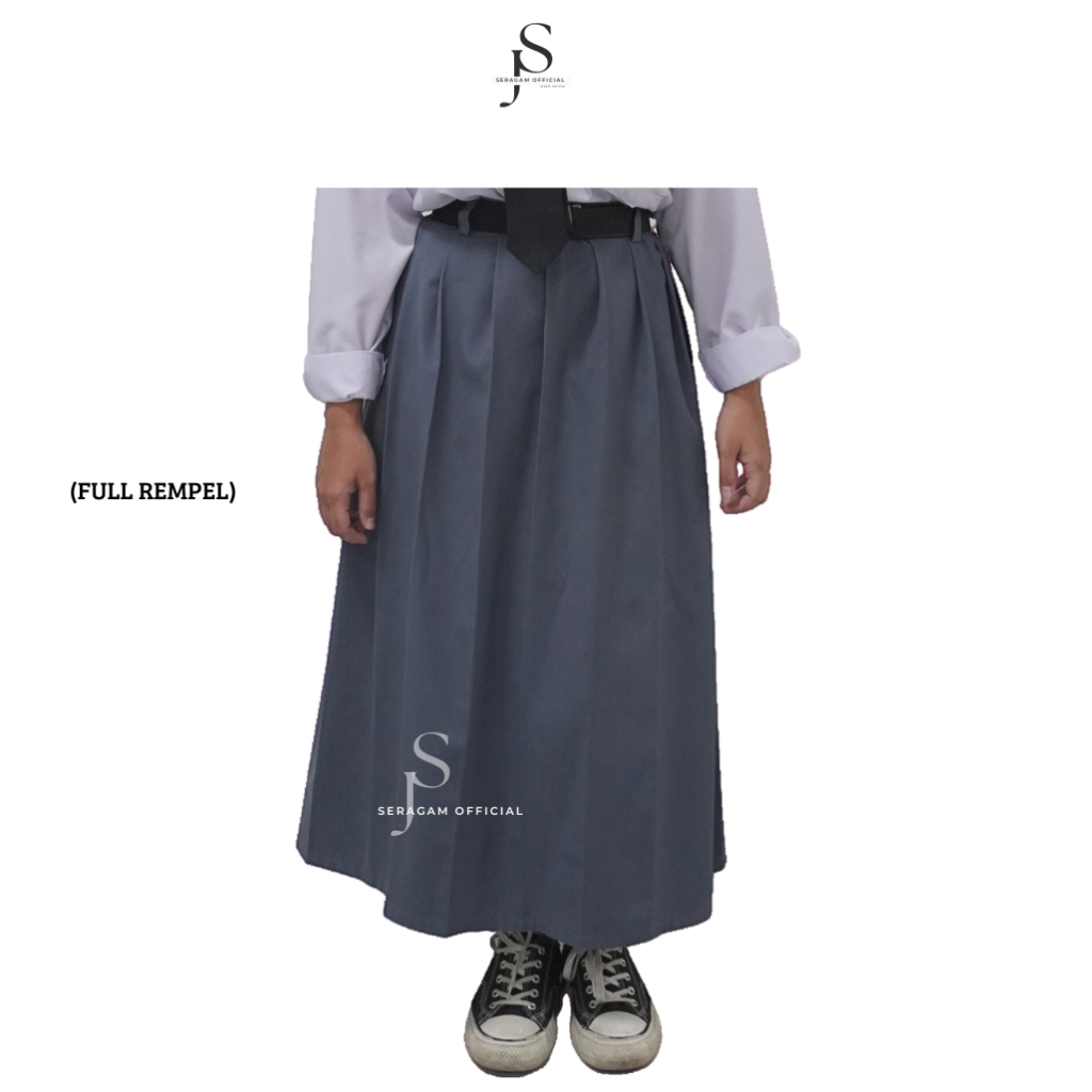Seragam Sekolah SMA Rok Full Rempel Abu Bahan Premium Kualitas Lebih Baik | Rok Rempel SMA