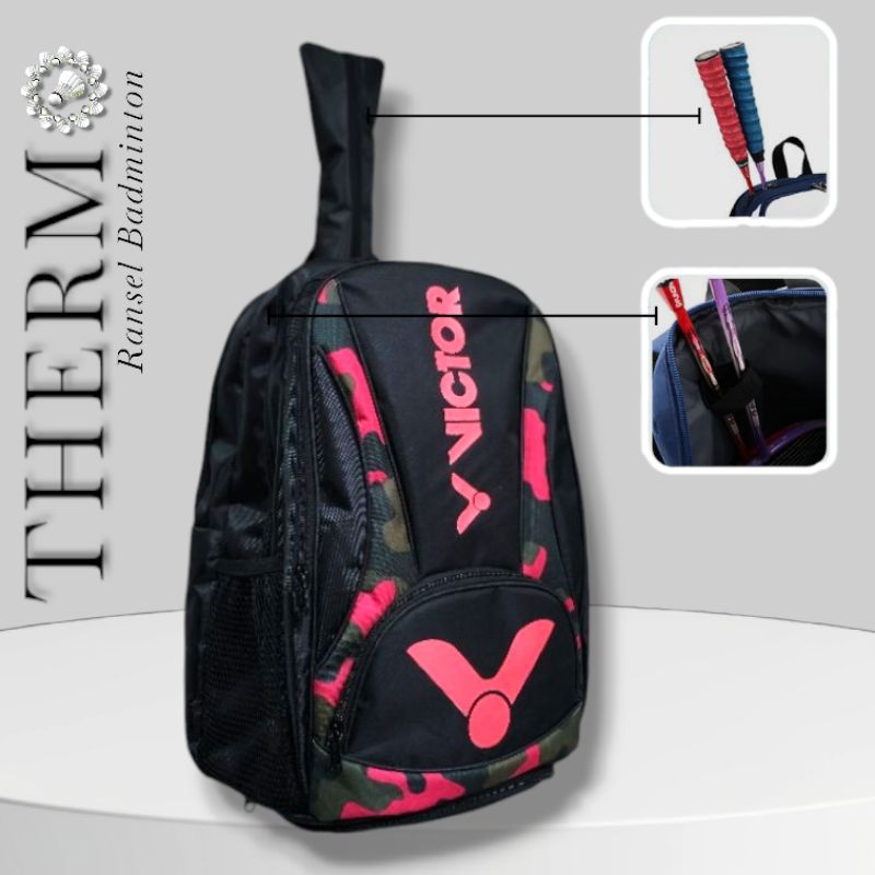 TERLARIS / Tas olahraga / Tas raket ransel / Tas raket gendong / Tas raket VCTOR badminton thermo