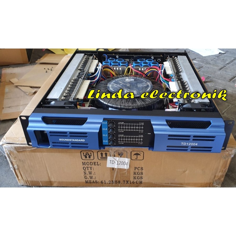 amplifier power soundstandard td12004 / td 12004 4 x 1200 watt biru