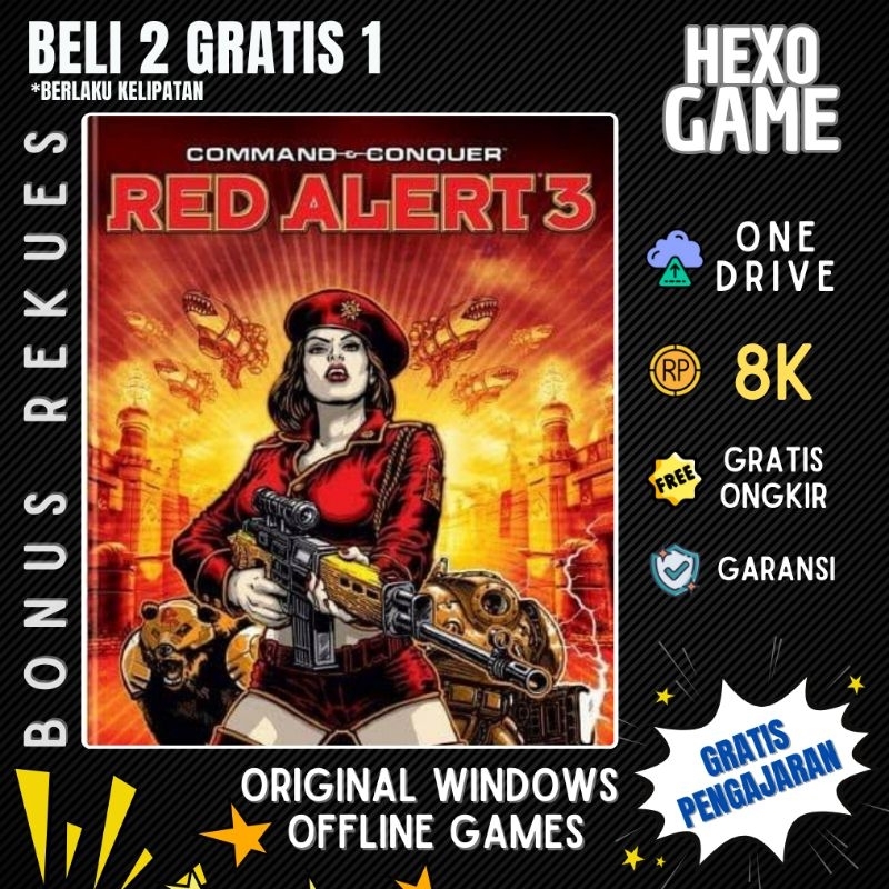 Command & Conquer: Red Alert 3 - PC  Game - Red Alert 2, softcover - LINK DOWNLOAD - GAME LAPTOP - G