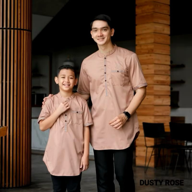 Baju Koko Kurta Warna Milo Couple Ayah & Anak Toyobo import Premium
