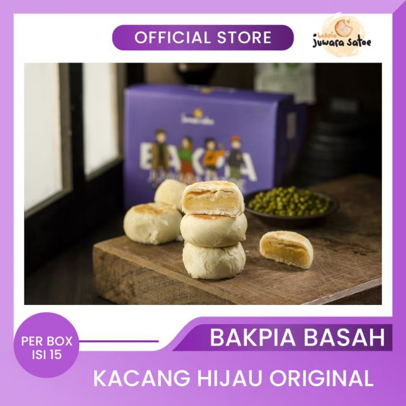 

Bakpia Juwara Satoe Kacang Hijau ( isi 15 ) Bakpia Basah