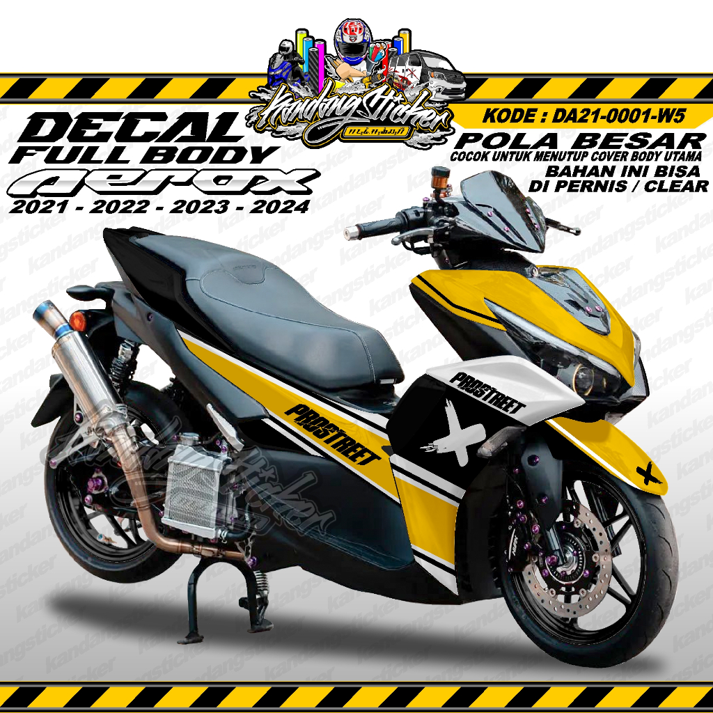 DECAL AEROX FULL BODY PROSTREET YAMAHA AEROX 2020 2021 2022 2023 2024 DA-0001-W5 SUNMORI NIGHTRIDE S