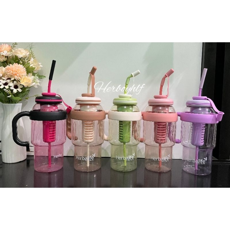 Gelas infus water 1,4liter botol minum bahan tebal bpa free ada sedotannya