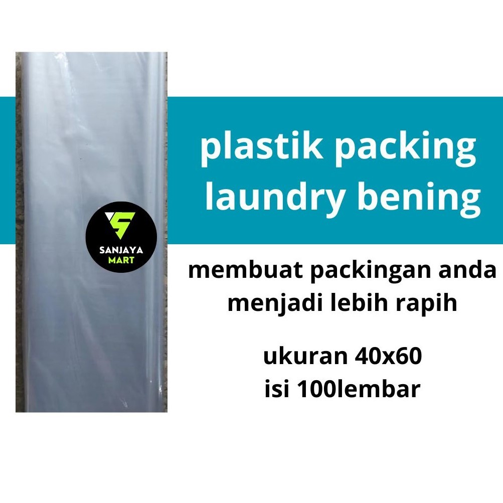 Kantong plastik laundry/plastik laundry murah/plastik bening/laundry/isi 100lembar 40x60