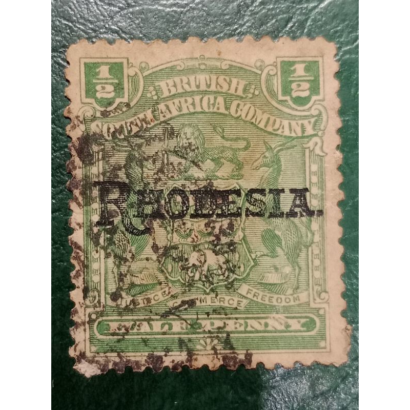 

Prangko Rhodesia 1/2 Penny Overprint Rhodesia Tahun 1909 USED